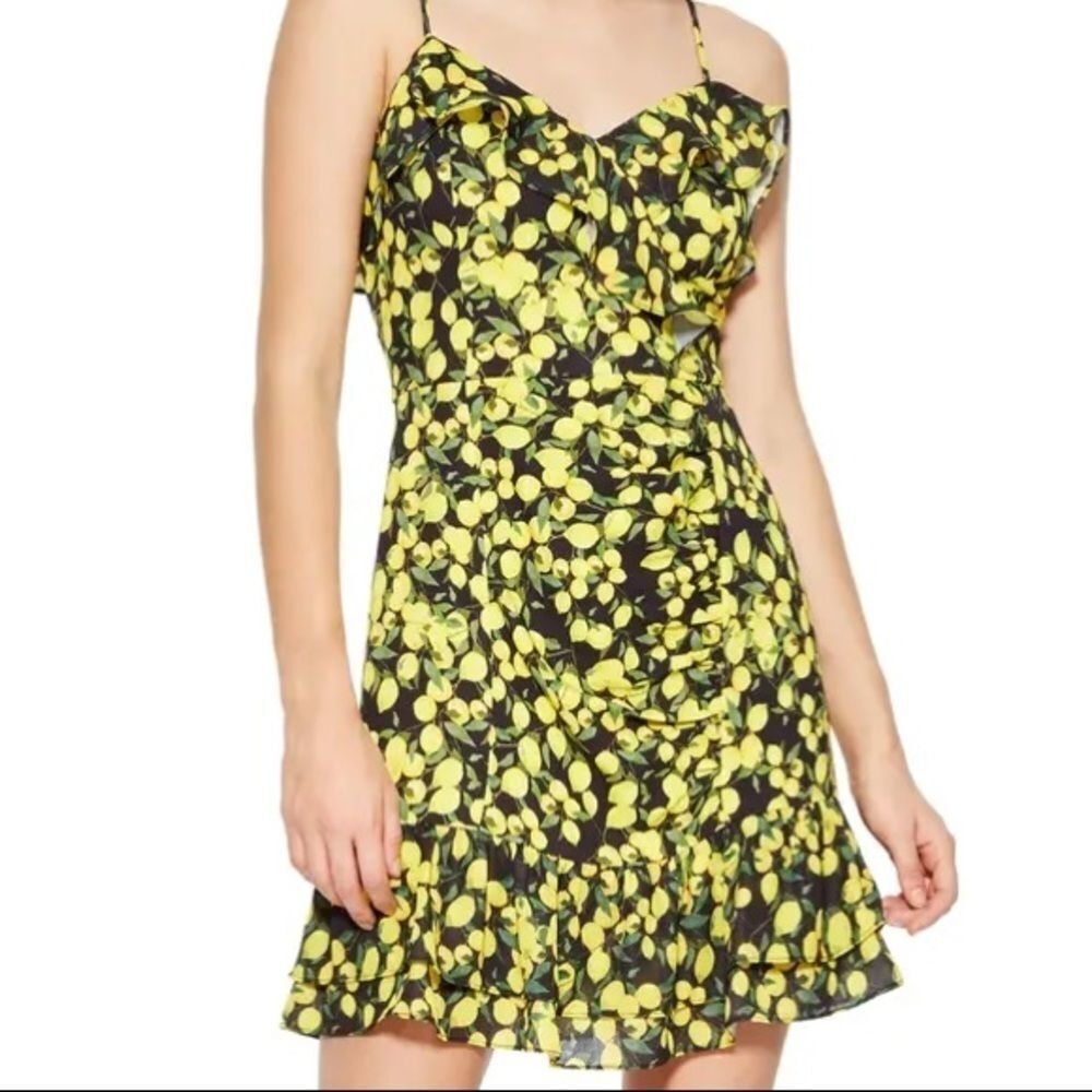 Parker Ruffled Lemon Print Dress